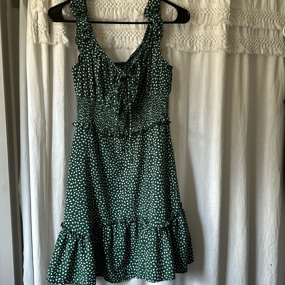 Green Polka Dot Mini Dress